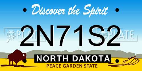 2N71S2 North Dakota License Plate
