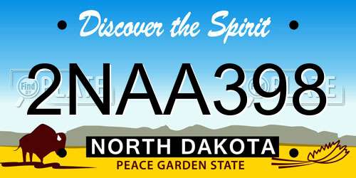 2NAA398 North Dakota License Plate