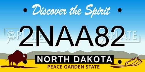 2NAA82 North Dakota License Plate