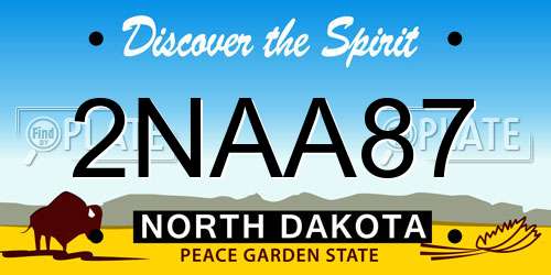 2NAA87 North Dakota License Plate