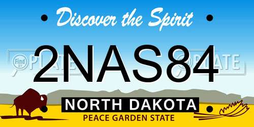 2NAS84 North Dakota License Plate