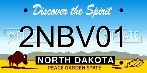 2NBV01 North Dakota License Plate