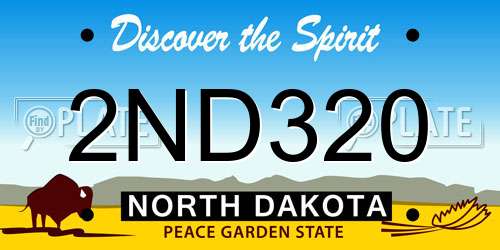 2ND320 North Dakota License Plate