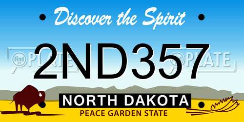 2ND357 North Dakota License Plate