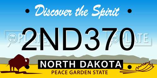 2ND370 North Dakota License Plate