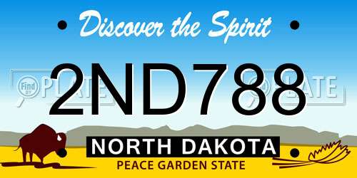 2ND788 North Dakota License Plate