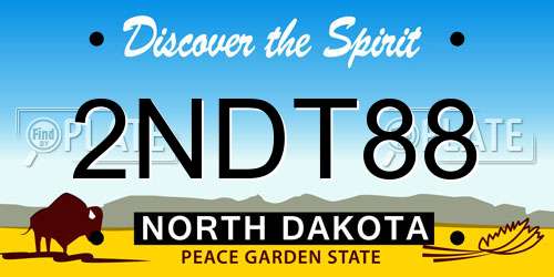 2NDT88 North Dakota License Plate