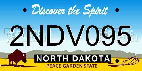 2NDV095 North Dakota License Plate