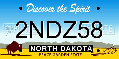 2NDZ58 North Dakota License Plate