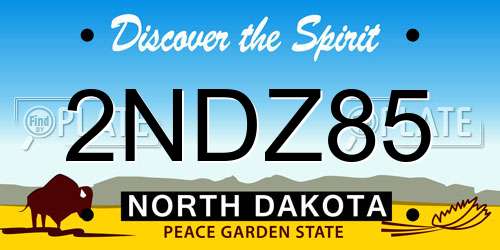 2NDZ85 North Dakota License Plate