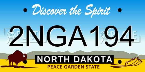 2NGA194 North Dakota License Plate
