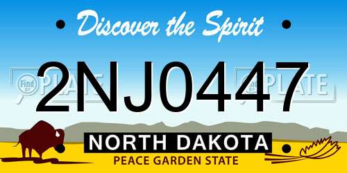 2NJ0447 North Dakota License Plate