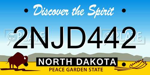 2NJD442 North Dakota License Plate