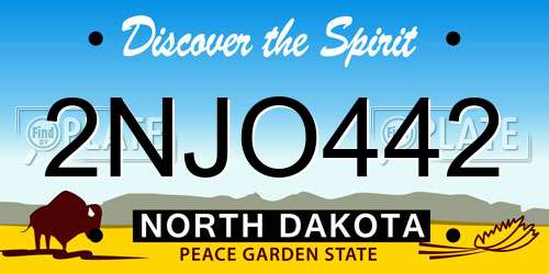 2NJO442 North Dakota License Plate