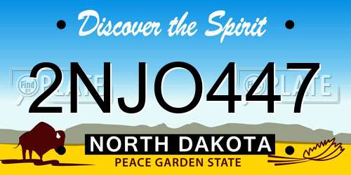 2NJO447 North Dakota License Plate