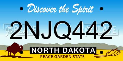 2NJQ442 North Dakota License Plate