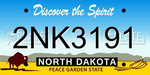 2NK3191 North Dakota License Plate
