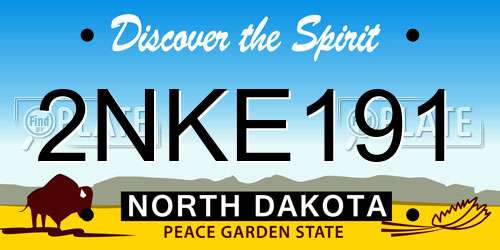 2NKE191 North Dakota License Plate