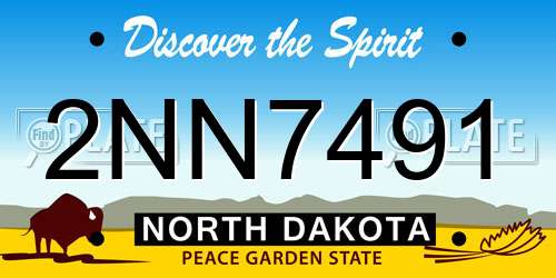 2NN7491 North Dakota License Plate
