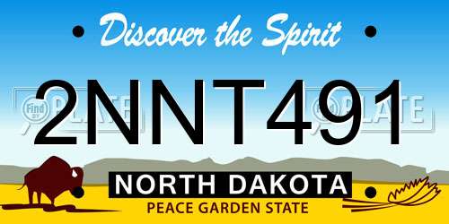 2NNT491 North Dakota License Plate