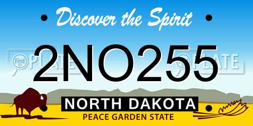 2NO255 North Dakota License Plate