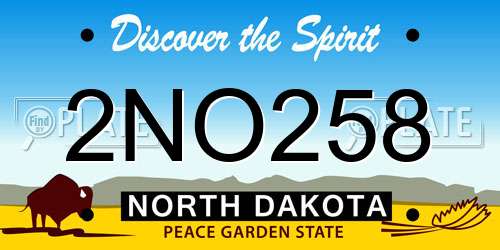 2NO258 North Dakota License Plate