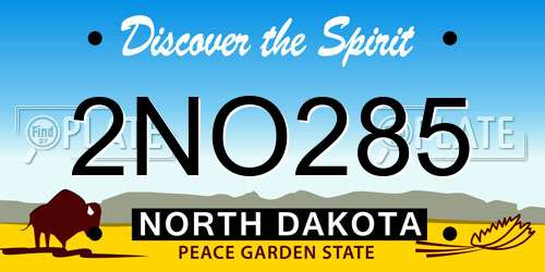 2NO285 North Dakota License Plate