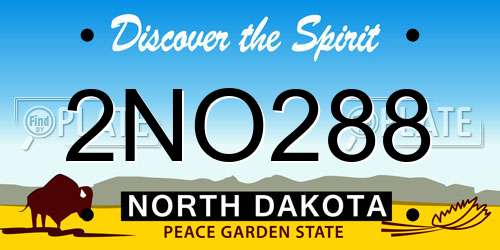 2NO288 North Dakota License Plate