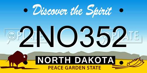 2NO352 North Dakota License Plate
