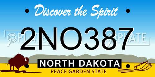 2NO387 North Dakota License Plate