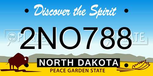 2NO788 North Dakota License Plate