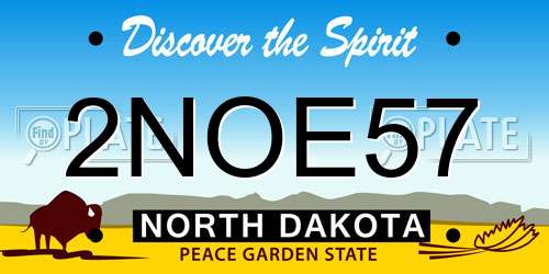 2NOE57 North Dakota License Plate