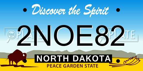2NOE82 North Dakota License Plate
