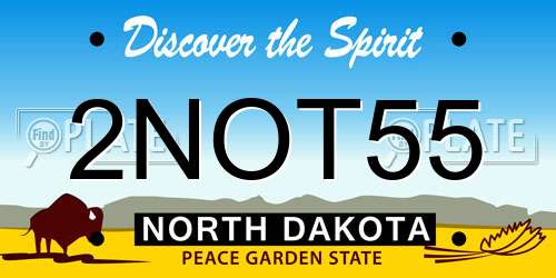 2NOT55 North Dakota License Plate