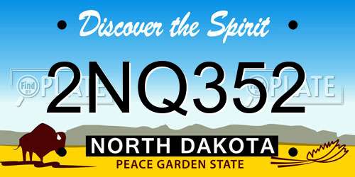 2NQ352 North Dakota License Plate