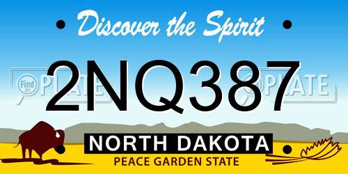 2NQ387 North Dakota License Plate