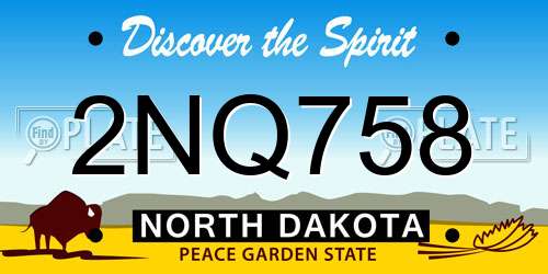 2NQ758 North Dakota License Plate