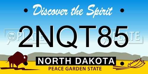 2NQT85 North Dakota License Plate
