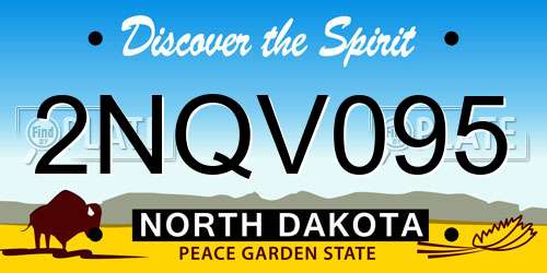 2NQV095 North Dakota License Plate