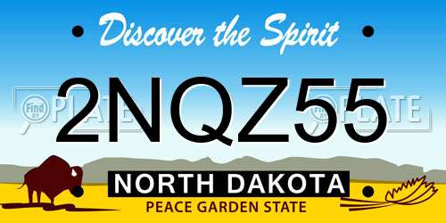 2NQZ55 North Dakota License Plate