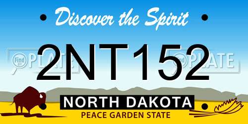 2NT152 North Dakota License Plate