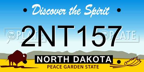 2NT157 North Dakota License Plate