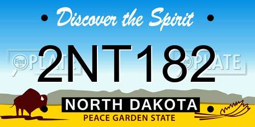 2NT182 North Dakota License Plate