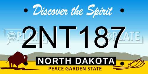 2NT187 North Dakota License Plate