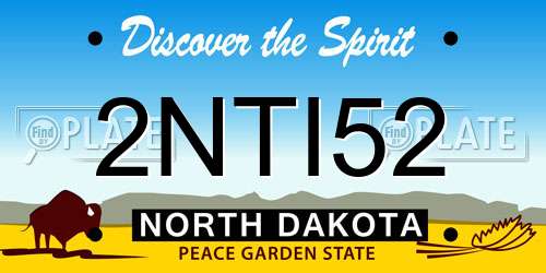 2NTI52 North Dakota License Plate