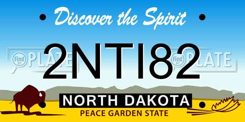 2NTI82 North Dakota License Plate