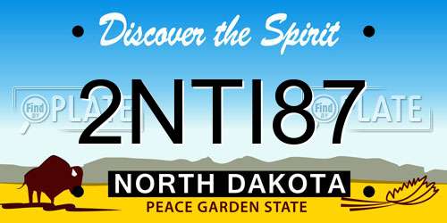 2NTI87 North Dakota License Plate