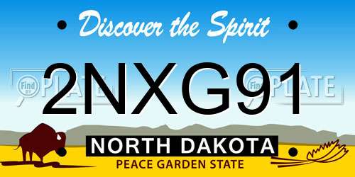 2NXG91 North Dakota License Plate