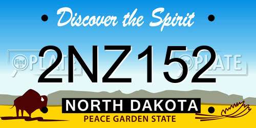 2NZ152 North Dakota License Plate