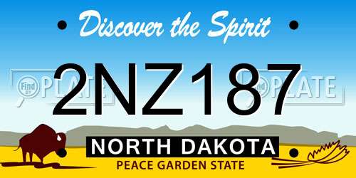 2NZ187 North Dakota License Plate